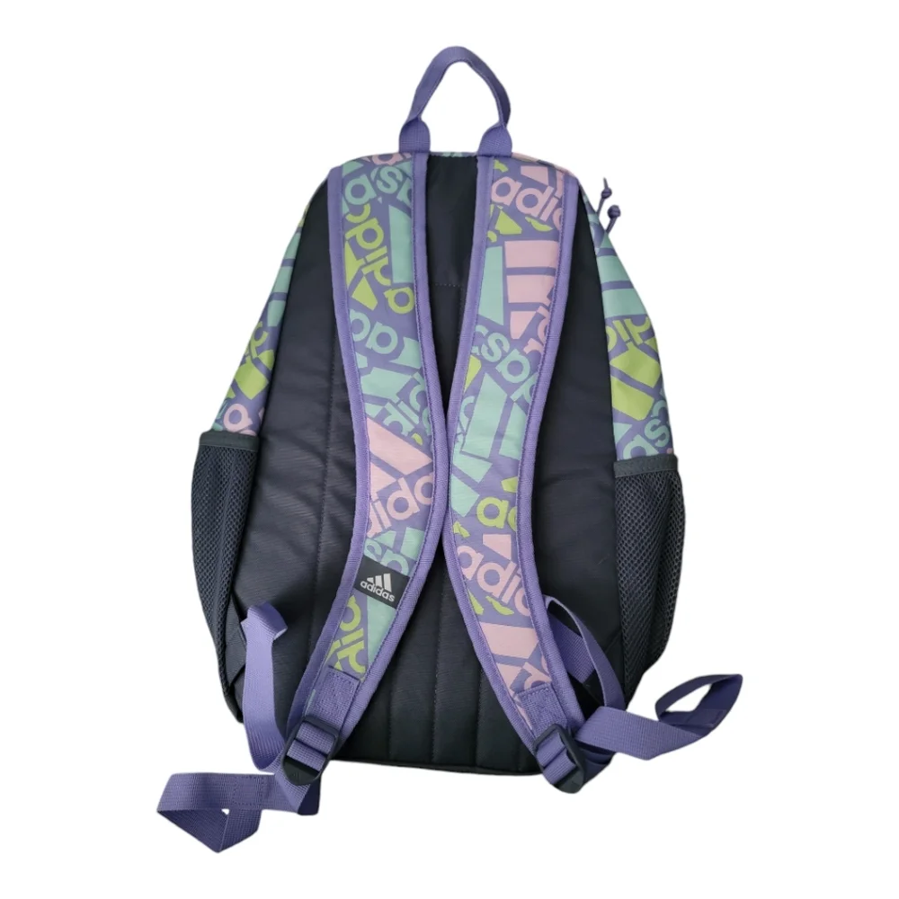 Adidas Young Creator 2 Backpack Kids Pastel Logo Print Purple Green‎ Pink